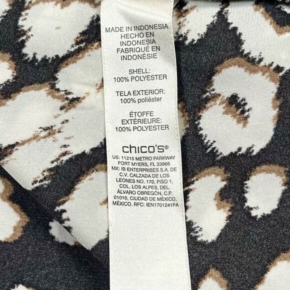 Chico’s Women’s Animal Print Leopard Asymmetrical Blouse 3 XL - Picture 9 of 11